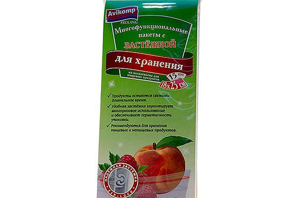  Пакеты для продуктов Avikomp с застежкой zip 18*25 см 15 шт в интернет-магазине продуктов с Преображенского рынка Apeti.ru