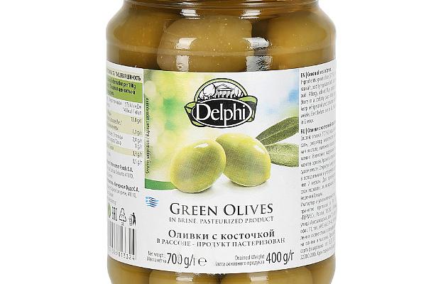  Оливки Delphi с косточкой в рассоле 700г в интернет-магазине продуктов с Преображенского рынка Apeti.ru