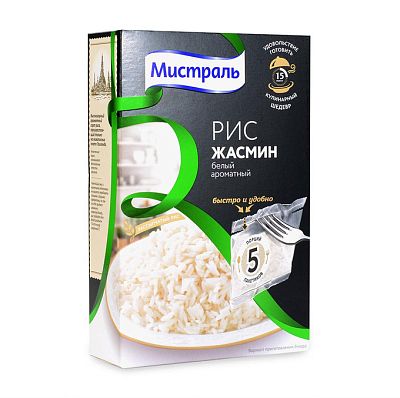 Рис Мистраль Жасмин белый ароматный в пакетиках 5*80 г