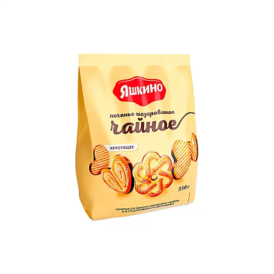  Печенье Яшкино сахарное глазированное Чайное 350 г в интернет-магазине свежих фермерских продуктов Apeti.ru