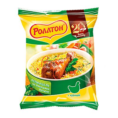 Вермишель быстрого приготовления Роллтон курица пакет 60 г