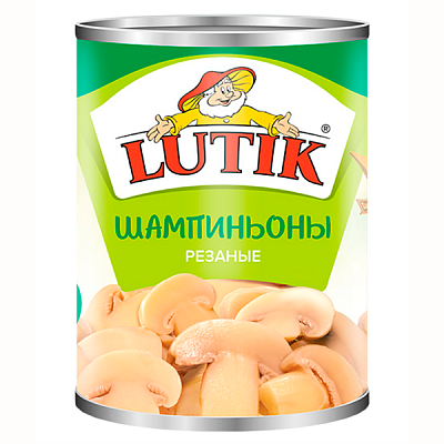 Шампиньоны LUTIK резаные 425 мл