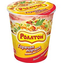 Лапша быстрого приготовления Роллтон Горячая порция с говядиной 70 г