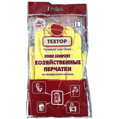 Перчатки хозяйственные Textop из натурального латекса размер L