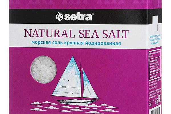  Соль морская Setra крупная йодированная 500 г в интернет-магазине продуктов с Преображенского рынка Apeti.ru