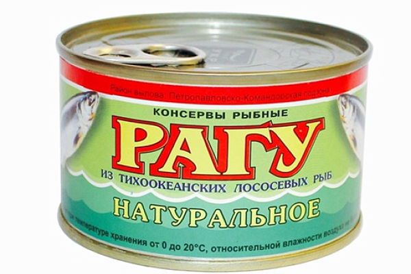  Рагу натуральное "УКР" из тихоокеанских лососевых рыб 227 г в интернет-магазине продуктов с Преображенского рынка Apeti.ru