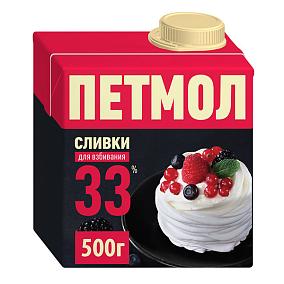  Сливки Петмол для взбивания 33% 500 г в интернет-магазине свежих фермерских продуктов Apeti.ru