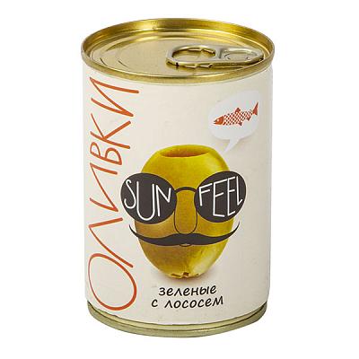  Оливки зеленые Sunfeel с лососем 300 мл в интернет-магазине свежих фермерских продуктов Apeti.ru