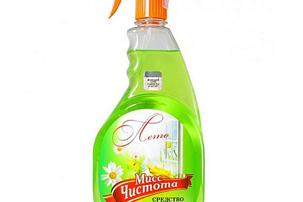  Средство для мытья стекол Мисс Чистота лето с нашатырным спиртом 750 мл в интернет-магазине продуктов с Преображенского рынка Apeti.ru