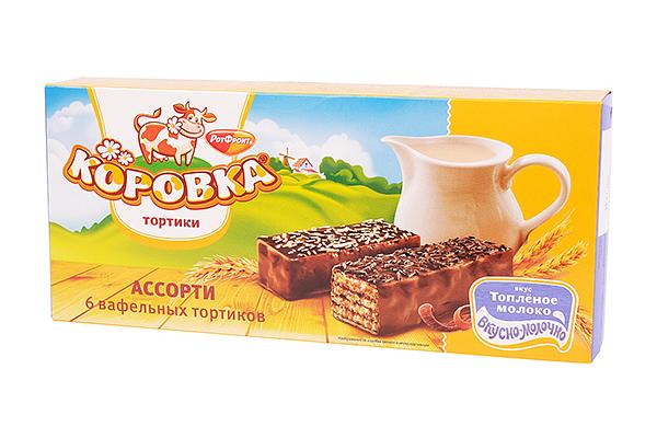  Торт вафельный Коровка Топленое молоко ассорти 200 г в интернет-магазине продуктов с Преображенского рынка Apeti.ru