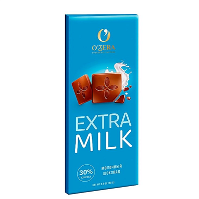 Шоколад O'Zera молочный extra milk 90 гр 