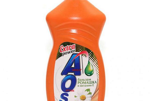  Средство для мытья посуды AOS ромашка и витамин Е 450 г в интернет-магазине продуктов с Преображенского рынка Apeti.ru