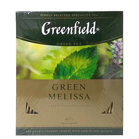  Чай зеленый Greenfield Green Melissa 100 пак в интернет-магазине свежих фермерских продуктов Apeti.ru