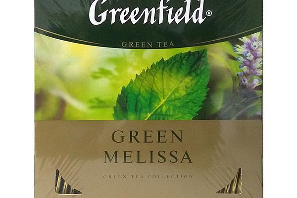  Чай зеленый Greenfield Green Melissa 100 пак в интернет-магазине продуктов с Преображенского рынка Apeti.ru