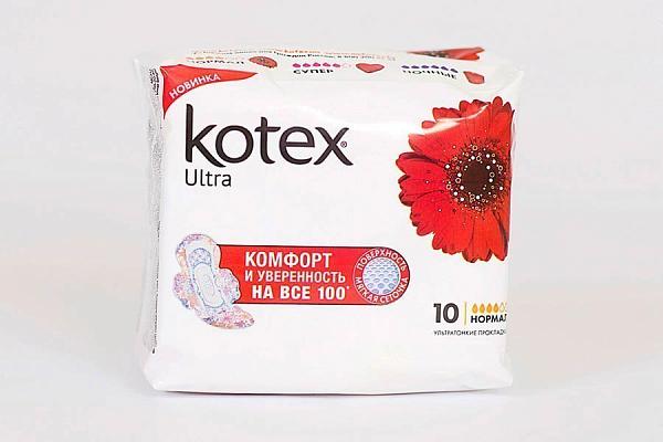  Прокладки гигиенические Kotex Ultra нормал 10 шт в интернет-магазине продуктов с Преображенского рынка Apeti.ru