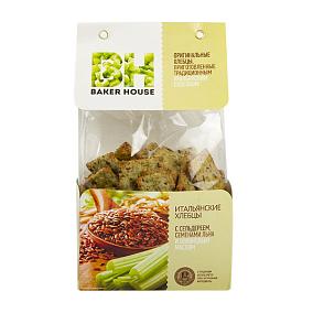  Хлебцы Baker House с сельдереем и семенами льна 250 г в интернет-магазине свежих фермерских продуктов Apeti.ru
