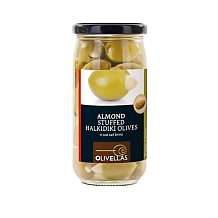 Оливки фаршированные миндалем Olivellas,colossal ст 370 г