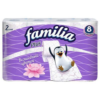  Туалетная бумага Familia Plus двухслойная волшебный цветок 8 шт в интернет-магазине свежих фермерских продуктов Apeti.ru