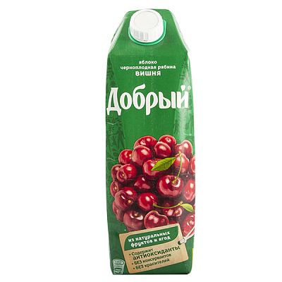 Нектар Добрый яблоко вишня черноплодная рябина 1 л