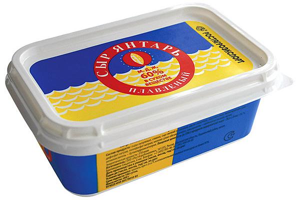  Сыр плавленый Янтарь 60% 400 г  БЗМЖ в интернет-магазине продуктов с Преображенского рынка Apeti.ru