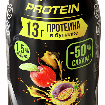  Йогурт питьевой Персик-Маракуйя ПРОТЕИНОВЫЙ РАЭ 1,5% 290г бутылка в интернет-магазине свежих фермерских продуктов Apeti.ru