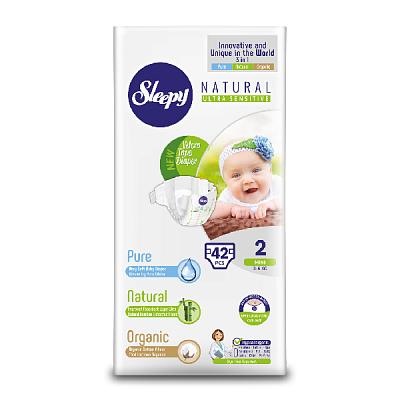  Подгузники Sleepy Natural (2\ Mini 3-6 кг) 42 шт в интернет-магазине свежих фермерских продуктов Apeti.ru