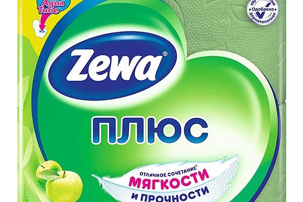  Туалетная бумага Zewa Плюс двухслойная яблоко 4 шт в интернет-магазине продуктов с Преображенского рынка Apeti.ru
