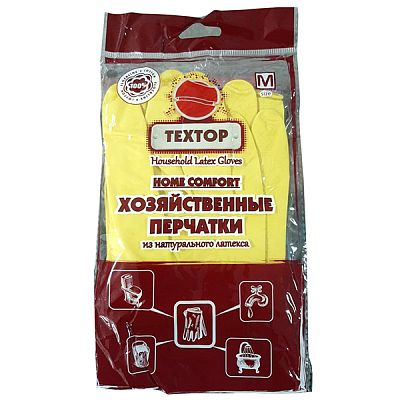 Перчатки хозяйственные Textop из натурального латекса размер M 