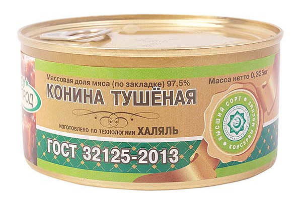  Конина тушеная "ЭкоПрод" высший сорт 325 г в интернет-магазине продуктов с Преображенского рынка Apeti.ru