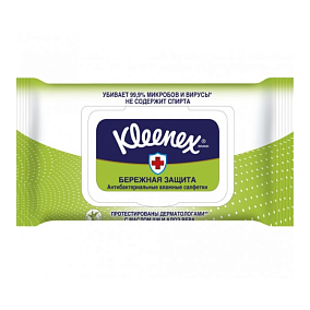  Салфетки влажные Kleenex антибактериальные (семейные) 40 шт в интернет-магазине свежих фермерских продуктов Apeti.ru