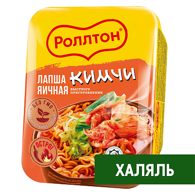  Лапша быстрого приготовления Роллтон Кимчи ХАЛЯЛЬ яичная 90 г в интернет-магазине свежих фермерских продуктов Apeti.ru