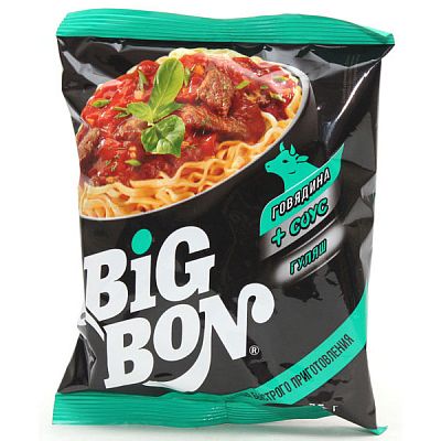Лапша быстрого приготовления Big Bon говядина и соус гуляш 75 г