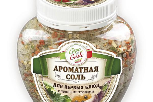  Ароматная соль Capo di Gusto для первых блюд с пряными травами 370 г в интернет-магазине продуктов с Преображенского рынка Apeti.ru
