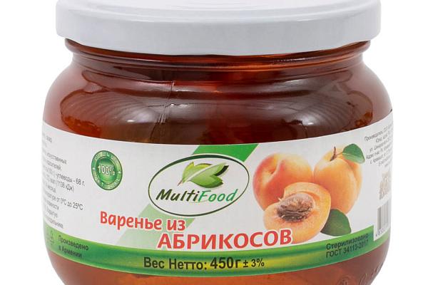  Варенье MultiFood из абрикосов 450 г в интернет-магазине продуктов с Преображенского рынка Apeti.ru