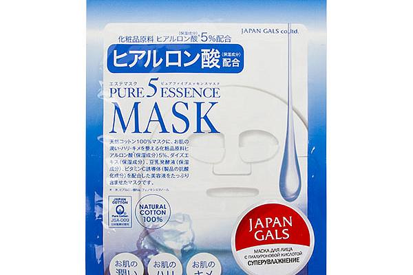  Маска для лица Japan Gals Pure 5 Essense с гиалуроновой кислотой 1 шт в интернет-магазине продуктов с Преображенского рынка Apeti.ru