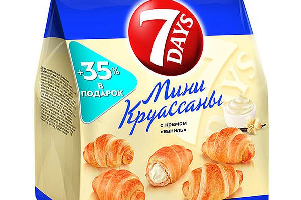  Круассаны мини с кремом ваниль 7 Days, 300 г в интернет-магазине продуктов с Преображенского рынка Apeti.ru