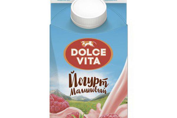  Йогурт Dolce Vita малина 2,5% 450 г в интернет-магазине продуктов с Преображенского рынка Apeti.ru