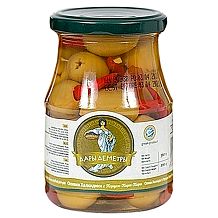 Оливки халкидики "Дары Деметры" халкидики с перцем пири-пири 360 г