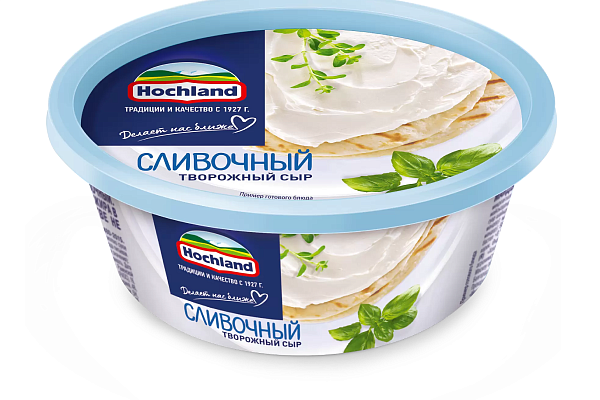  Сыр творожный Hochland сливочный 60% 140 г в интернет-магазине продуктов с Преображенского рынка Apeti.ru