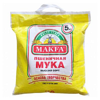  Мука пшеничная Makfa в мешке 5 кг в интернет-магазине свежих фермерских продуктов Apeti.ru