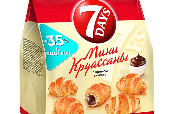  Круассаны мини с кремом какао 7 Days, 300 г в интернет-магазине продуктов с Преображенского рынка Apeti.ru