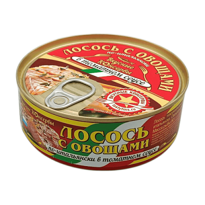  Лосось с овощами Вкусные консервы по-итальянски 230 г в интернет-магазине свежих фермерских продуктов Apeti.ru