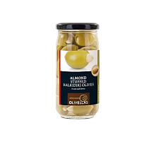 Оливки фаршированные миндалем Olivellas,colossal ст 370 г