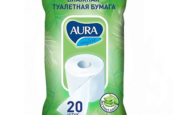  Туалетная бумага влажная Aura 20 шт в интернет-магазине продуктов с Преображенского рынка Apeti.ru