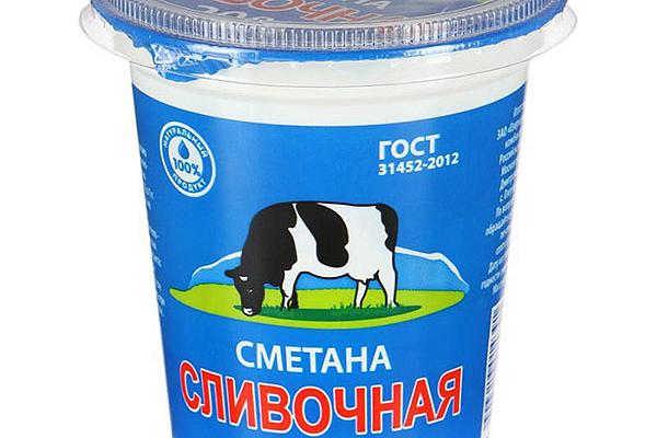  Сметана Экомилк сливочная 20% 315 г БЗМЖ в интернет-магазине продуктов с Преображенского рынка Apeti.ru