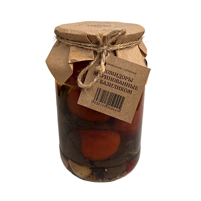 Помидоры маринованные домашние с базиликом Кладовая радости 0,975 г ст/б