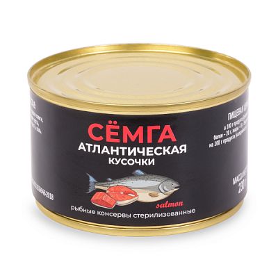 Семга атлантическая кусочками натуральная "ДальмореПродукт" 230 г
