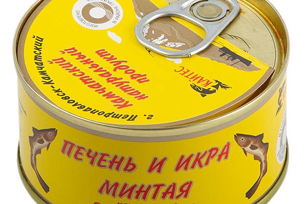  Печень и икра минтая "Кайтес" 120 г в интернет-магазине продуктов с Преображенского рынка Apeti.ru