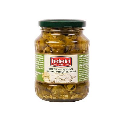 Перец Халапеньо Federici маринованный резаный  370 г