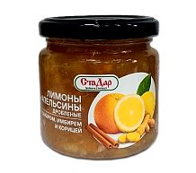Лимоны и апельсины дробленые с сахаром,имбирем и корицей 210г Беларусь